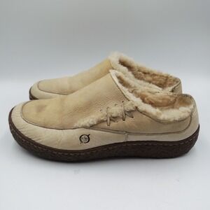 Vintage Born Womens Mohawk Vintage Size 10 Suede Shearling Lined Slip On Mules
